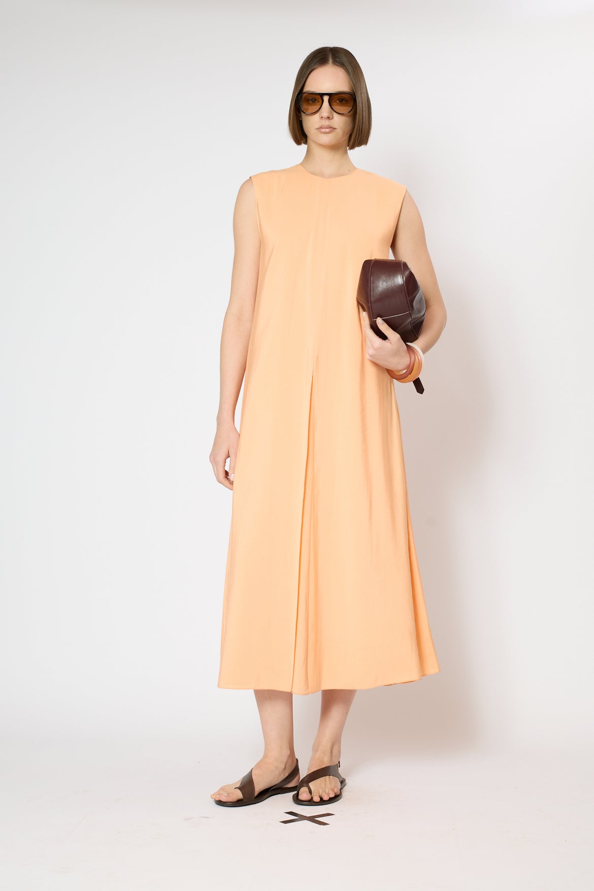 knee length dresses for ladies Women's White Linen Wrap Midi Dress S main image 0